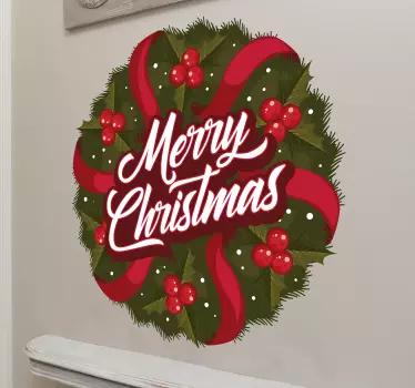 Kerststickers Krans - TenStickers