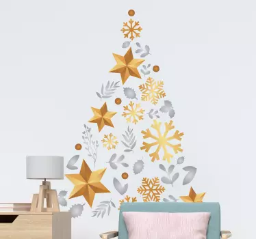 Kerststickers met bladeren - TenStickers