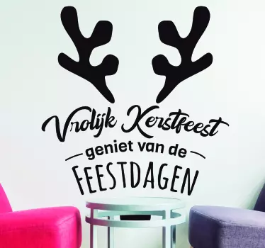 Kerststickers rudolf met tekst - TenStickers