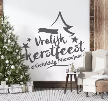 Kerststickers tekst feestdagen eigen kleur - TenStickers