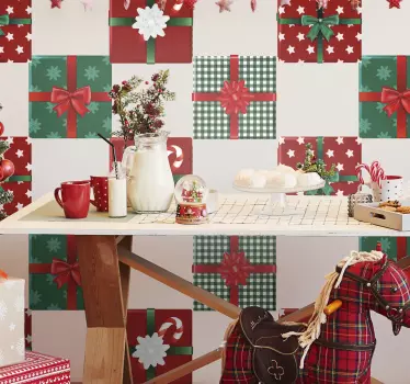 Kerst sticker cadeaupatronen collectie - TenStickers