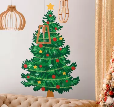 Kerst sticker feestelijke kerstboom - TenStickers