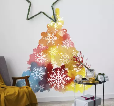 Kerst sticker kleurrijke kerstboom - TenStickers
