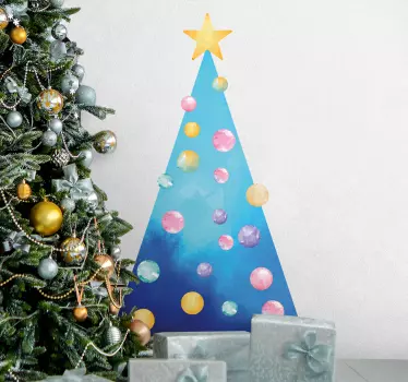 Kerst sticker sprankelende feestelijke boom - TenStickers
