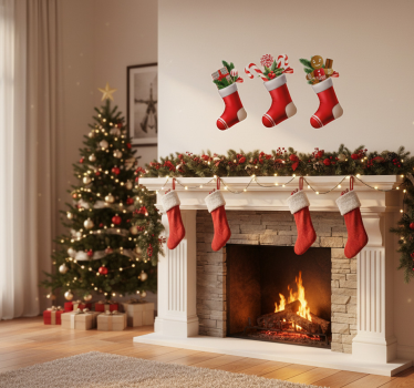 Kerst sticker voor cadeaus in de kerstkous - TenStickers