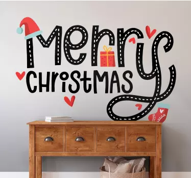 Kerst sticker vrolijke feestgroeten - TenStickers