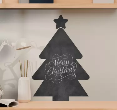 Kerst sticker zwartbord boom ontwerp - TenStickers