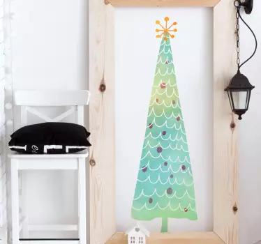 Kerstboom sticker kleurig - TenStickers