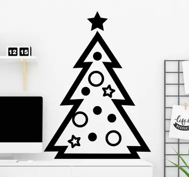Kerst sticker kerstboomversieringen - TenStickers
