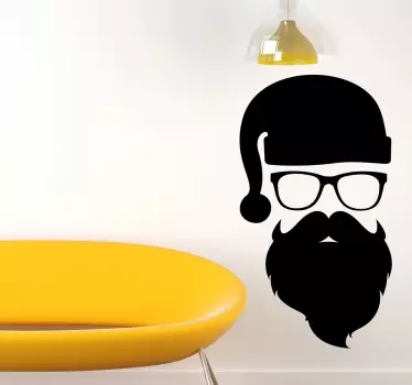 Kerstman gezicht sticker - TenStickers