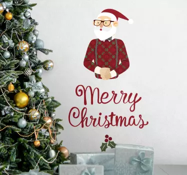 Kerst sticker met kerstman ontwerp - TenStickers