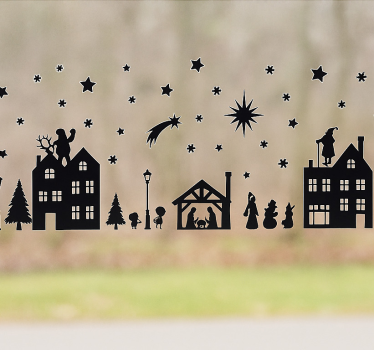 Kerstman & sint raamsticker - TenStickers