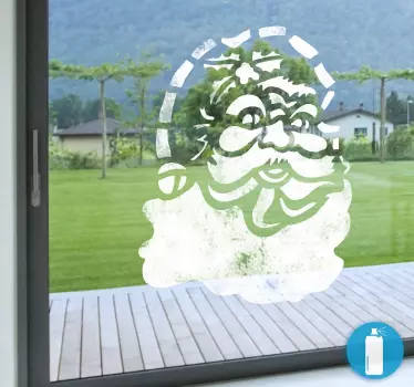 Kerstman sneeuwspray raam sticker - TenStickers