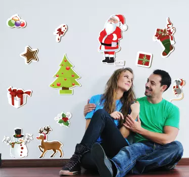 Kerstmis decoraties sticker - TenStickers