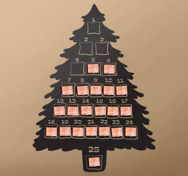 Kerstmis kalender sticker - TenStickers