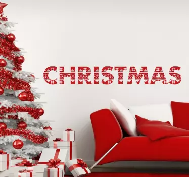 Kerstmis print tekst sticker - TenStickers