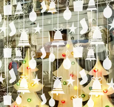 Kerst raamsticker kerstsokken - TenStickers