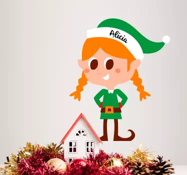 Kinderkamer muursticker meisjes elf personaliseerbaar - TenStickers