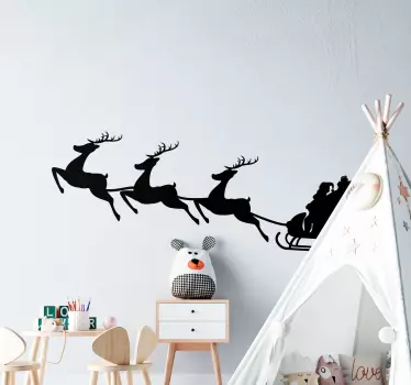 Kerststickers De kerstman op zijn slee - TenStickers