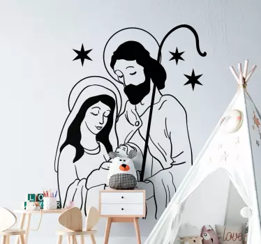 Kerststickers Geboorte van jezus - TenStickers