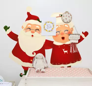 Kerststickers Kerstman met vrouw - TenStickers