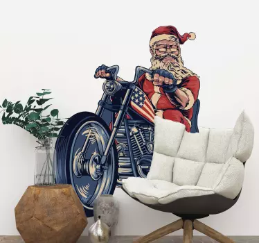 Kerststickers Rock'n roll kerstman - TenStickers