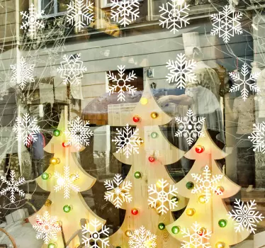 Kerststickers Sneeuwvlokken weergeven - TenStickers
