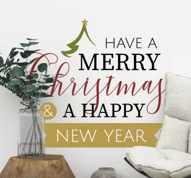 Kerststickers kerstfeest en nieuwjaar muursticker woonkamer - TenStickers