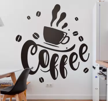 Keuken met koffiekopje drink muursticker - TenStickers