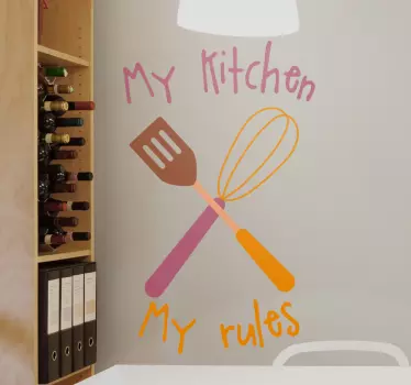 Keuken stickers Mijn keuken mijn regels print ontwerp - TenStickers