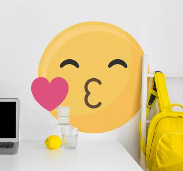 Tienerkamer muursticker kus emoticon - TenStickers