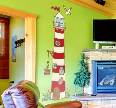 Kinderkamer muursticker vuurtoren - TenStickers