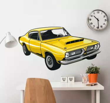 Vintage geel auto sticker - TenStickers