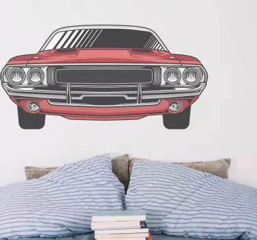 Vintage rood ontwerp auto sticker - TenStickers