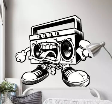 Kleine muurstickers Graffiti boombox - TenStickers