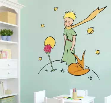 Kleine prins en roos muurzelfklevende sticker - TenStickers