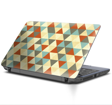 Kleurrijke driehoeken patroon laptopsticker - TenStickers