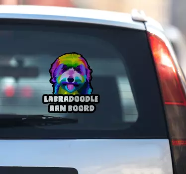 Labradoodle aanboord kleurrijk - TenStickers
