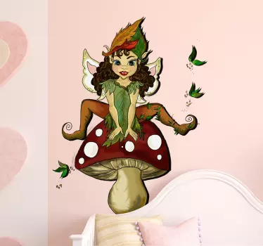 Kleurrijke Muursticker Elf - TenStickers