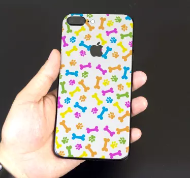 Kleurrijke pootafdrukken iPhone sticker - TenStickers