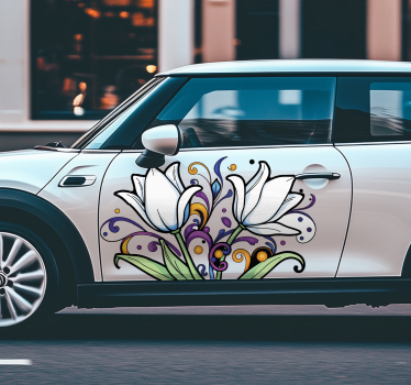 Kleurrijke tulpen autosticker - TenStickers