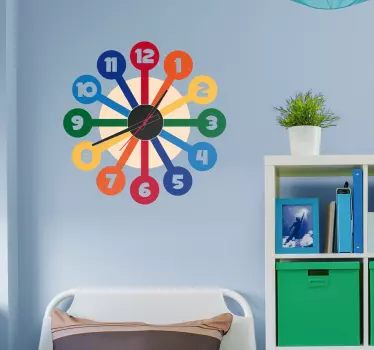Klok muursticker kleuren - TenStickers