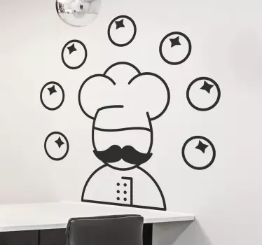 Koelkaststicker Kok Silhouet - TenStickers