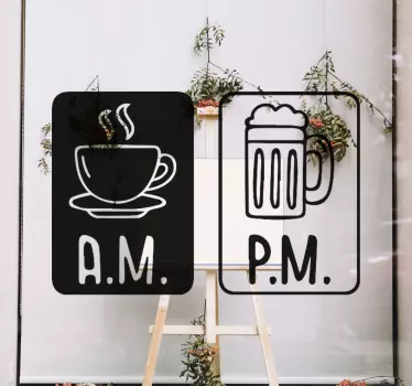 Koffiebier etiketten etalage sticker - TenStickers
