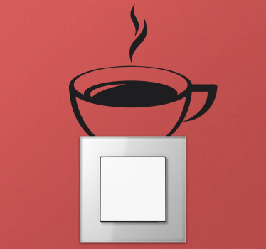 Koffiekop lichtschakelaar sticker - TenStickers