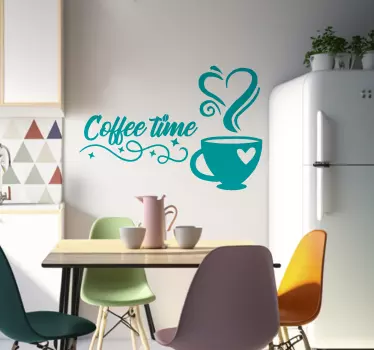 Koffietijd Muursticker keuken - TenStickers