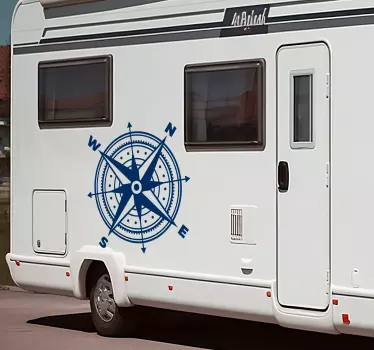 Camper sticker met kompas - TenStickers