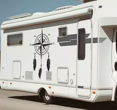 Kompas in dromenvanger stijl campersticker - TenStickers