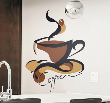 Kopje Coffee Muursticker Keuken - TenStickers
