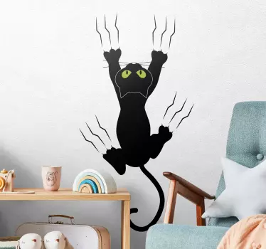 Krassende kat muursticker - TenStickers